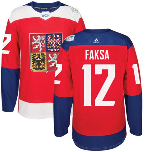Team Czech Republic #12 Radek Faksa Red 2016 World Cup Stitched NHL Jersey